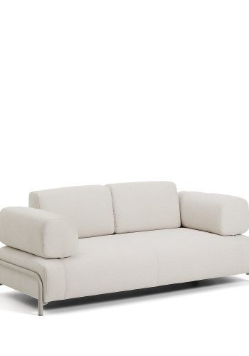 KAVE HOME Compo 2-pers. sofa - ecru chenille stof og beige metal (200cm)