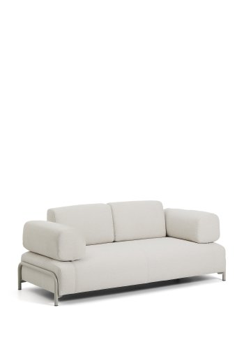 KAVE HOME Compo 2-pers. sofa - ecru chenille stof og beige metal (200cm)
