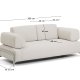 KAVE HOME Compo 2-pers. sofa - ecru chenille stof og beige metal (200cm)