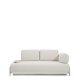 KAVE HOME Compo 2-pers. sofa, lille egefin�r bakkebord - ecru chenille stof og beige metal (200cm)