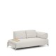 KAVE HOME Compo 2-pers. sofa, lille egefin�r bakkebord - ecru chenille stof og beige metal (200cm)