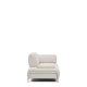 KAVE HOME Compo 2-pers. sofa, lille egefin�r bakkebord - ecru chenille stof og beige metal (200cm)