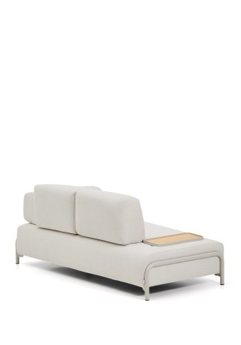 KAVE HOME Compo 2-pers. sofa, lille egefin�r bakkebord - ecru chenille stof og beige metal (200cm)