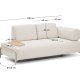 KAVE HOME Compo 2-pers. sofa, lille egefin�r bakkebord - ecru chenille stof og beige metal (200cm)