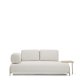 KAVE HOME Compo 2-pers. sofa, stort egefin�r bakkebord - ecru chenille stof og beige metal (200cm)