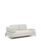 KAVE HOME Compo 2-pers. sofa, stort egefin�r bakkebord - ecru chenille stof og beige metal (200cm)