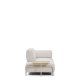 KAVE HOME Compo 2-pers. sofa, stort egefin�r bakkebord - ecru chenille stof og beige metal (200cm)