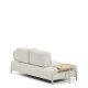 KAVE HOME Compo 2-pers. sofa, stort egefin�r bakkebord - ecru chenille stof og beige metal (200cm)