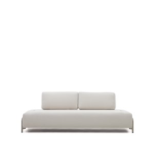 KAVE HOME Compo 3 pers. sofa - beige chenille med gr metalstruktur (232cm)