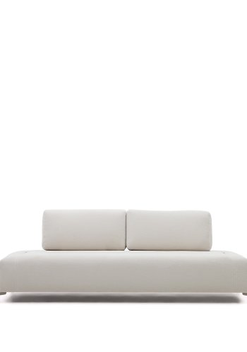 KAVE HOME Compo 3-seters sofa - beige chenille med gr metallstruktur (232cm)