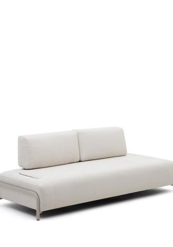 KAVE HOME Compo 3-seters sofa - beige chenille med gr metallstruktur (232cm)