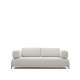 KAVE HOME Compo 3-seters sofa - beige chenille med gr metallstruktur (232)