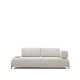 KAVE HOME Compo 3-seters sofa, med lite brett - beige chenille med gr metallstruktur (232cm)
