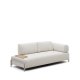 KAVE HOME Compo 3-seters sofa, med lite brett - beige chenille med gr metallstruktur (232cm)