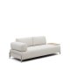 KAVE HOME Compo 3-manns sofa med stort brett - beige chenille med gr metallstruktur (232cm)