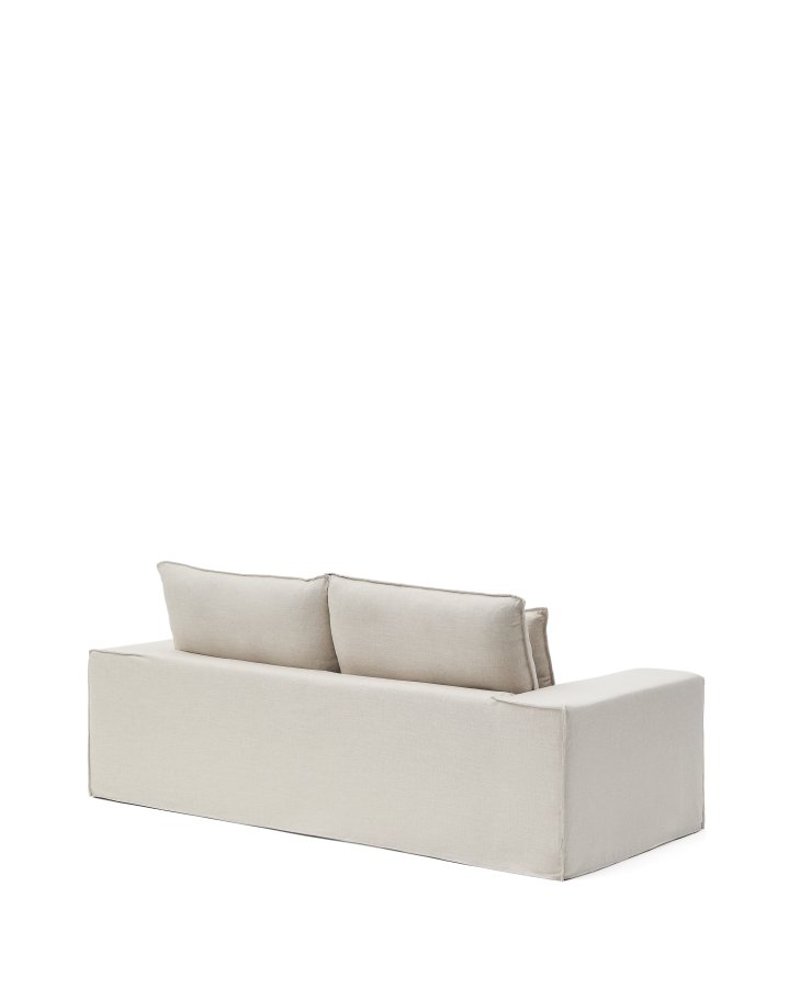 KAVE HOME Anarela 2-pers. sofa, m. aftageligt betr�k og hynder - beige h�r (240cm)
