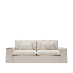KAVE HOME Anarela 3 pers. sofa, m. aftageligt betrk - beige hrhynder (280cm)