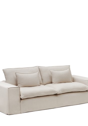 KAVE HOME Anarela 3-seters sofatrekk i beige lin