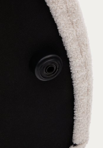 KAVE HOME Kaeli fotsttte, m. avtagbart deksel, rund - krem ​​resirkulert bouclé (43)