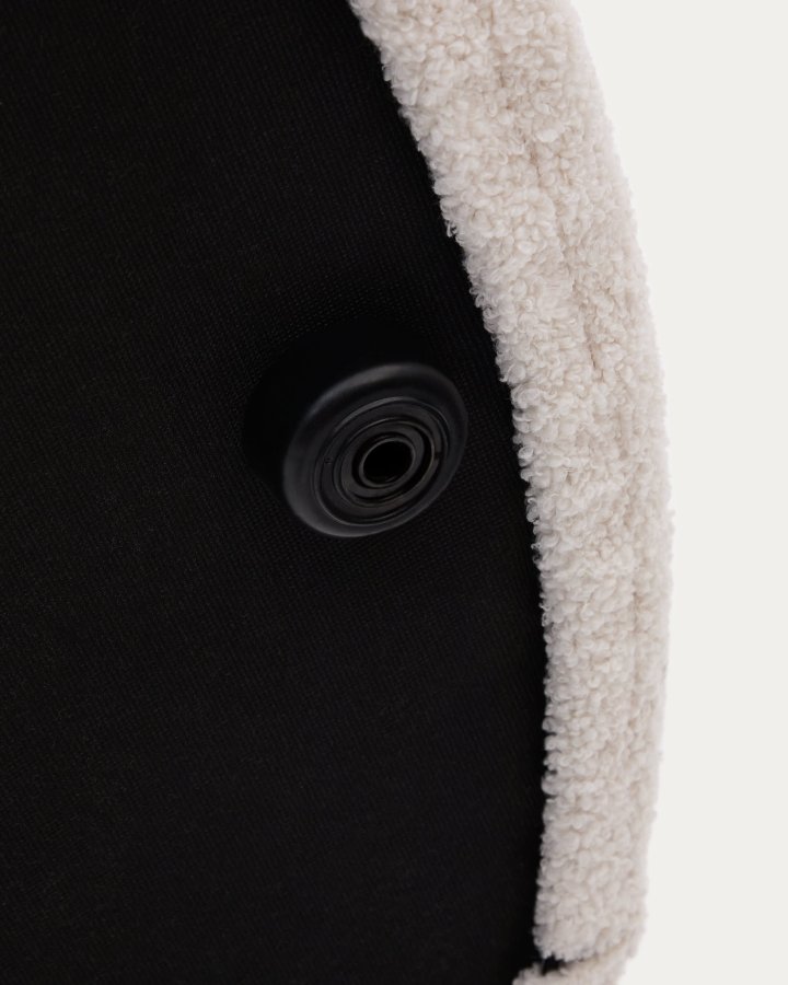 KAVE HOME Kaeli fotsttte, m. avtagbart deksel, rund - krem ​​resirkulert bouclé (43)