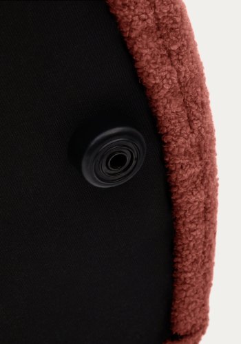 KAVE HOME Kaeli fotsttte, m. avtagbart deksel, rund - terrakotta resirkulert bouclé (43)