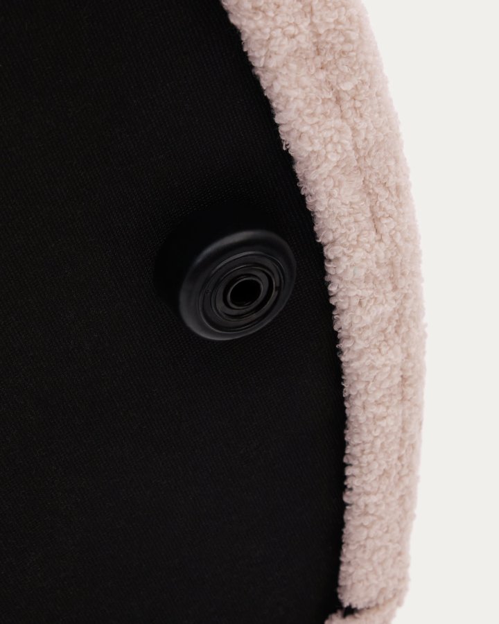 KAVE HOME Kaeli fotsttte, m. avtagbart deksel, rund - rosa resirkulert bouclé (60)