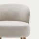 KAVE HOME Ulit lenestol - beige chenillestoff og naturlig b�ketre