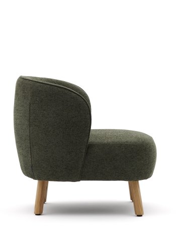 KAVE HOME Ulit lenestol - grnt chenillestoff og naturlig bketre