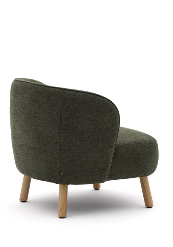 KAVE HOME Ulit lenestol - grnt chenillestoff og naturlig bketre