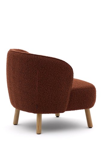 KAVE HOME Ulit Sessel - Terrakotta-Bouclé-Stoff und natürliches Buchenholz