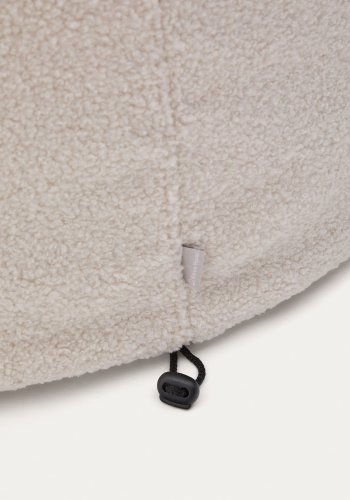 KAVE HOME Kaeli fotsttte, m. avtagbart deksel, rund - krem ​​resirkulert bouclé (90)
