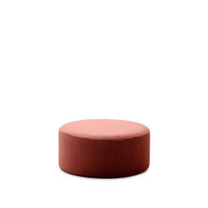 KAVE HOME Kaeli fotstöd, m. avtagbart lock, runt - terrakotta tervunnen bouclé (90)