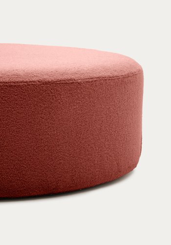 KAVE HOME Kaeli fotsttte, m. avtagbart deksel, rund - terrakotta resirkulert bouclé (90)