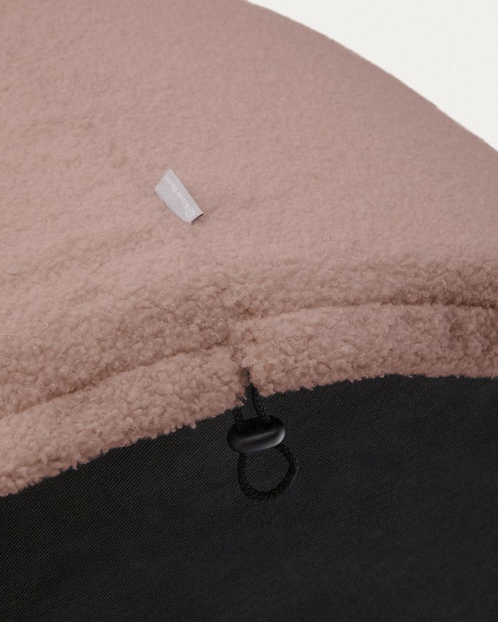KAVE HOME Kaeli fotsttte, m. avtagbart deksel, rund - rosa resirkulert bouclé (90)