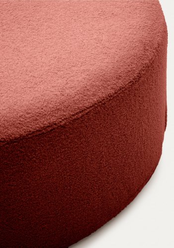 KAVE HOME Kaeli fotsttte, m. avtagbart deksel, rund - terrakotta resirkulert bouclé (120)