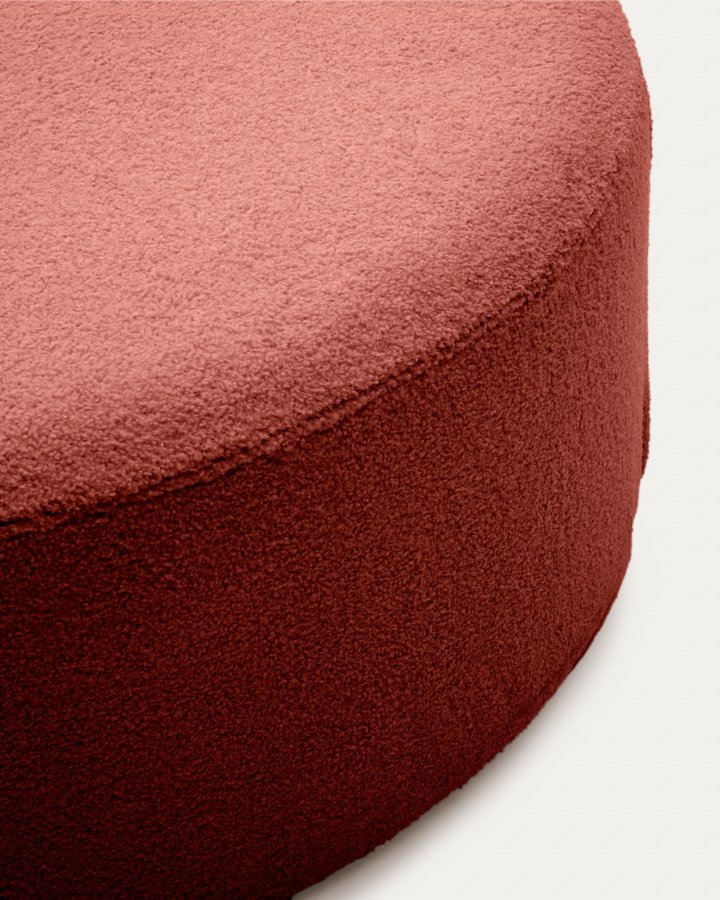 KAVE HOME Kaeli fotsttte, m. avtagbart deksel, rund - terrakotta resirkulert bouclé (120)