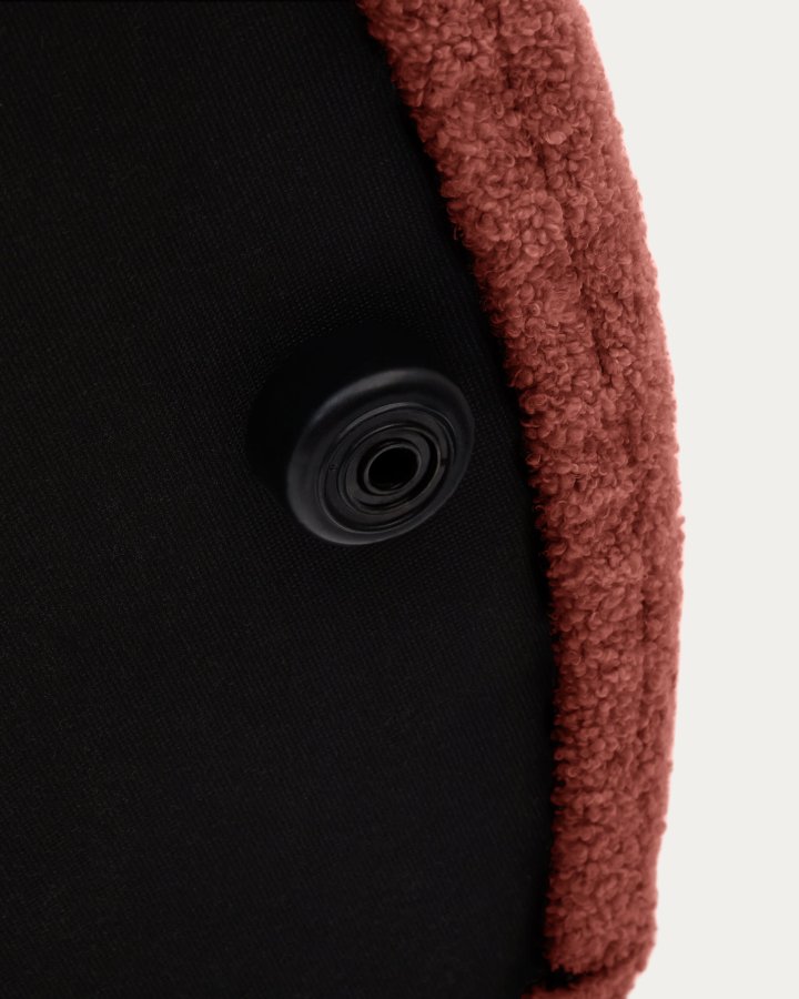 KAVE HOME Kaeli fotsttte, m. avtagbart deksel, rund - terrakotta resirkulert bouclé (120)