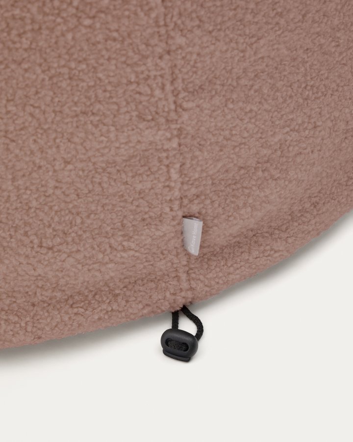 KAVE HOME Kaeli fotskammeltrekk i rosa boucl 43 cm