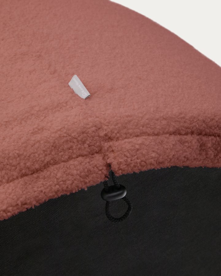 KAVE HOME Kaeli fotskammeltrekk i terrakotta boucl 60 cm