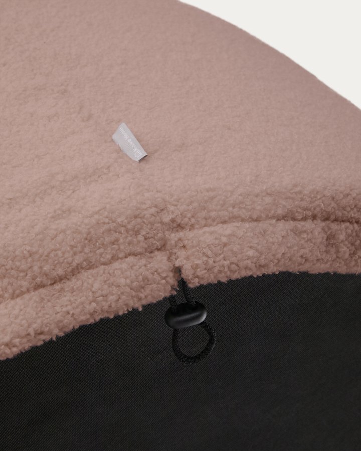 KAVE HOME Kaeli fotskammeltrekk i rosa boucl 60 cm
