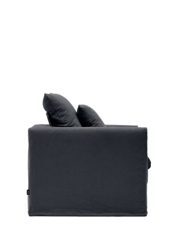 KAVE HOME Nora lenestol med avtagbart trekk og pute i antrasittgr lin og bomull, 92 cm
