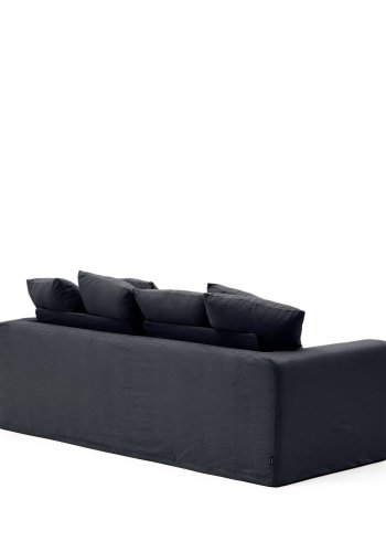 KAVE HOME Nora 3-manns sofa, med armlener og avtagbart trekk - antrasittgr lin og bomull (B:240)