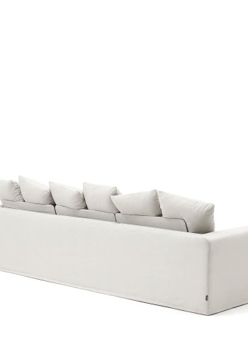 KAVE HOME Nora 4-manns sofa, med armlener og avtagbart trekk - ecru lin og bomull (B:340)