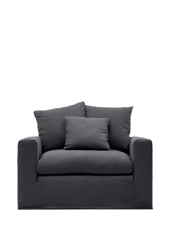 KAVE HOME Nora trekk til lenestol - antrasittgr lin og bomull (B:140)