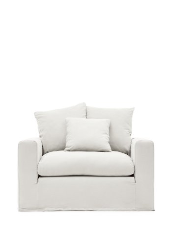 KAVE HOME Nora trekk til lenestol - ecru lin og bomull (B:140)