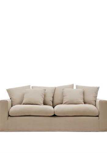 KAVE HOME Nora trekk til 3-manns sofa - taupe lin og bomull (B:240)