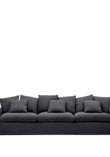 KAVE HOME Nora trekk til 4-manns sofa - antrasittgr lin og bomull (B:340)