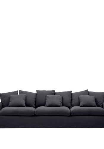 KAVE HOME Nora trekk til 4-manns sofa - antrasittgr lin og bomull (B:340)