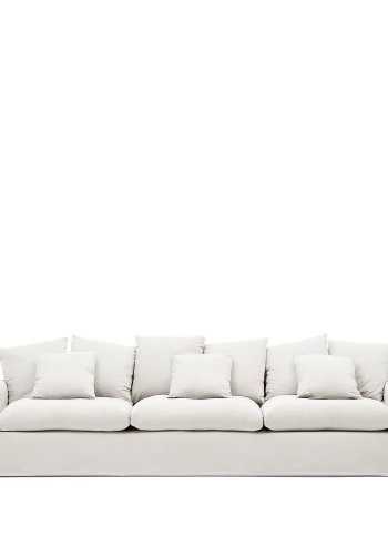 KAVE HOME Nora trekk til 4-manns sofa - ecru lin og bomull (B:340)