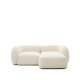 KAVE HOME Modulr 2-seters sofa Martina i ecru chenille med hyre sjeselong 230 cm